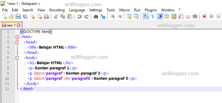belajar html - kode html sederhana