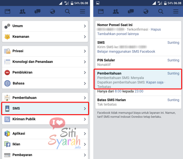 berhenti layanan sms dari facebook