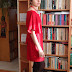 Red dress with bat sleeves