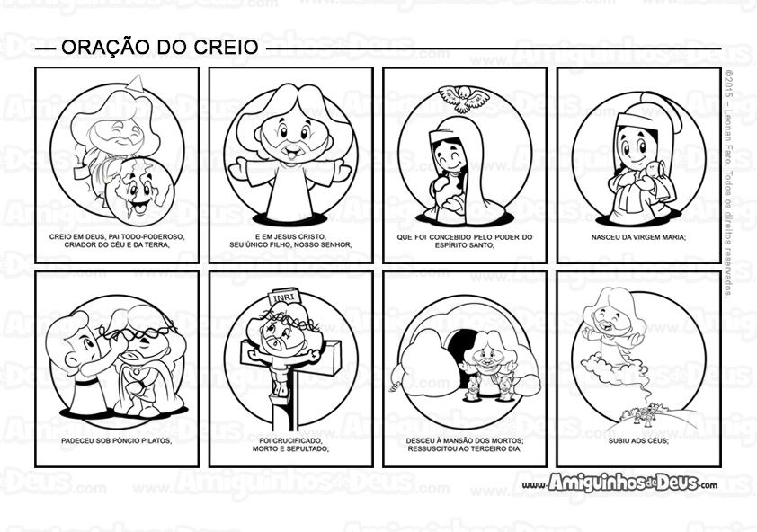 oração do creio desenho para colorir amiguinhos de deus