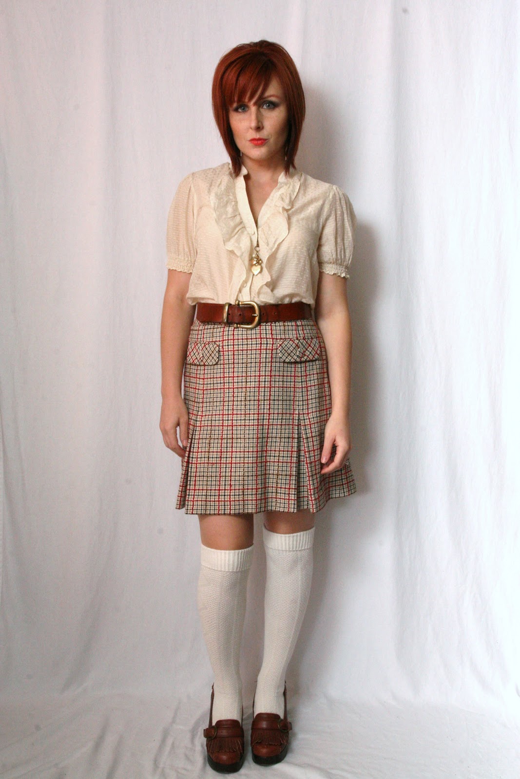 Thrift and Shout Cute Outfit of the Day It's Plaid Skirt