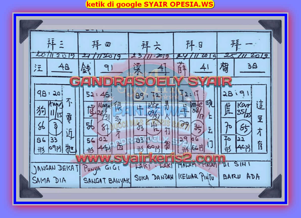 Kumpulan Kode Syair China