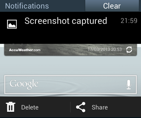 Key Combination to take Screenshot in Samsung Galaxy Grand Duos