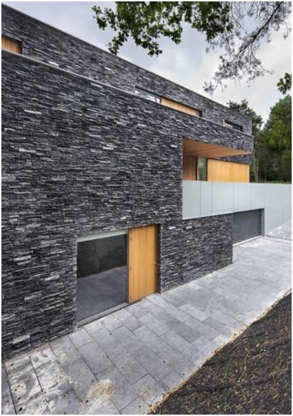 House facades made of stone
