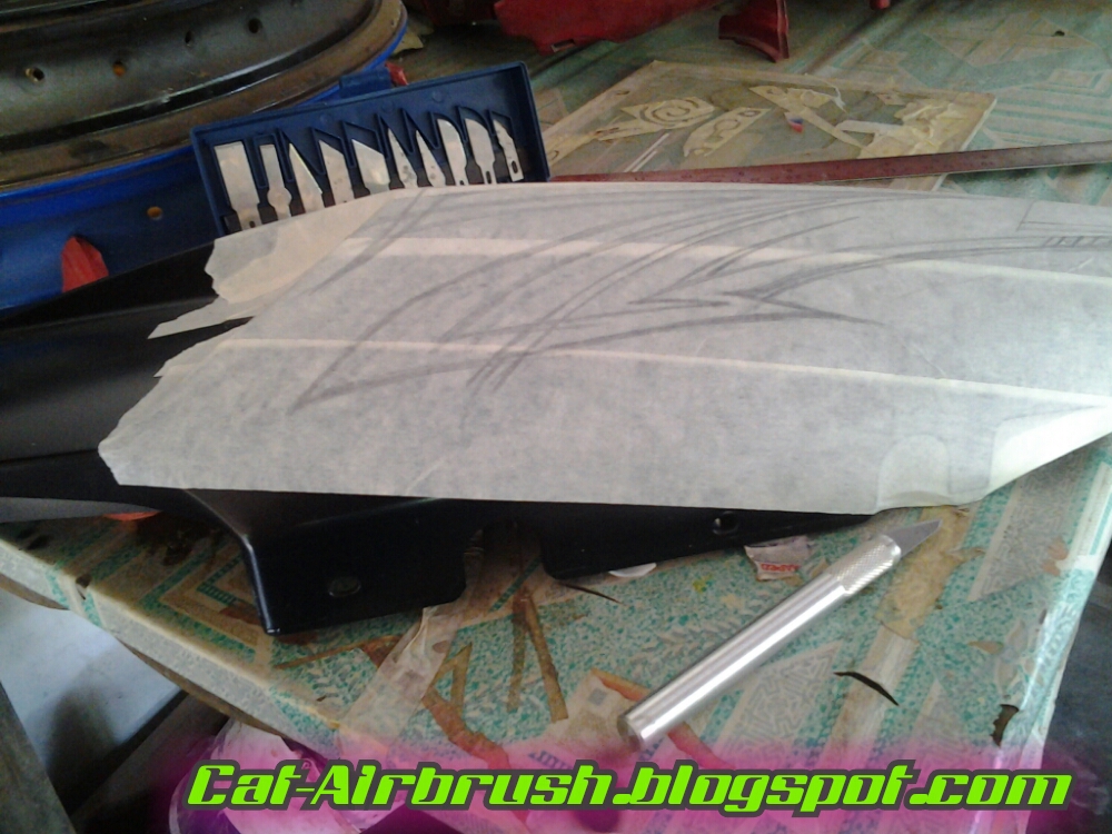 CAT AIRBRUSH Airbrush grafis body belakang Vixion