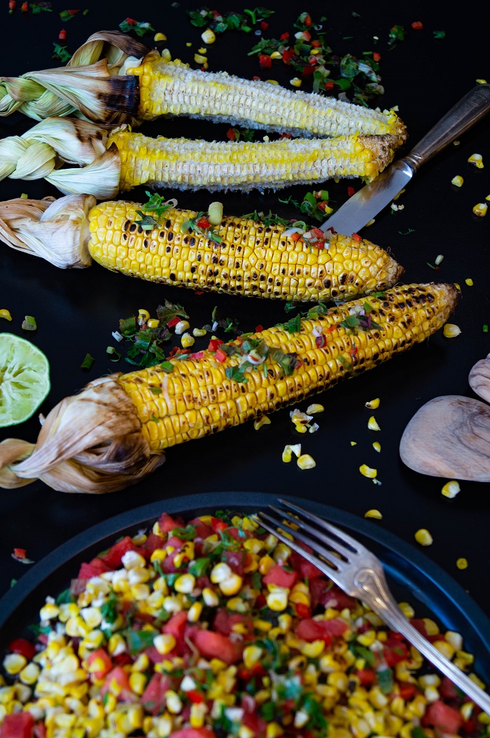 Knusperkabinett: gegrillte Maiskolben mit erfrischender Wassermelonen ...