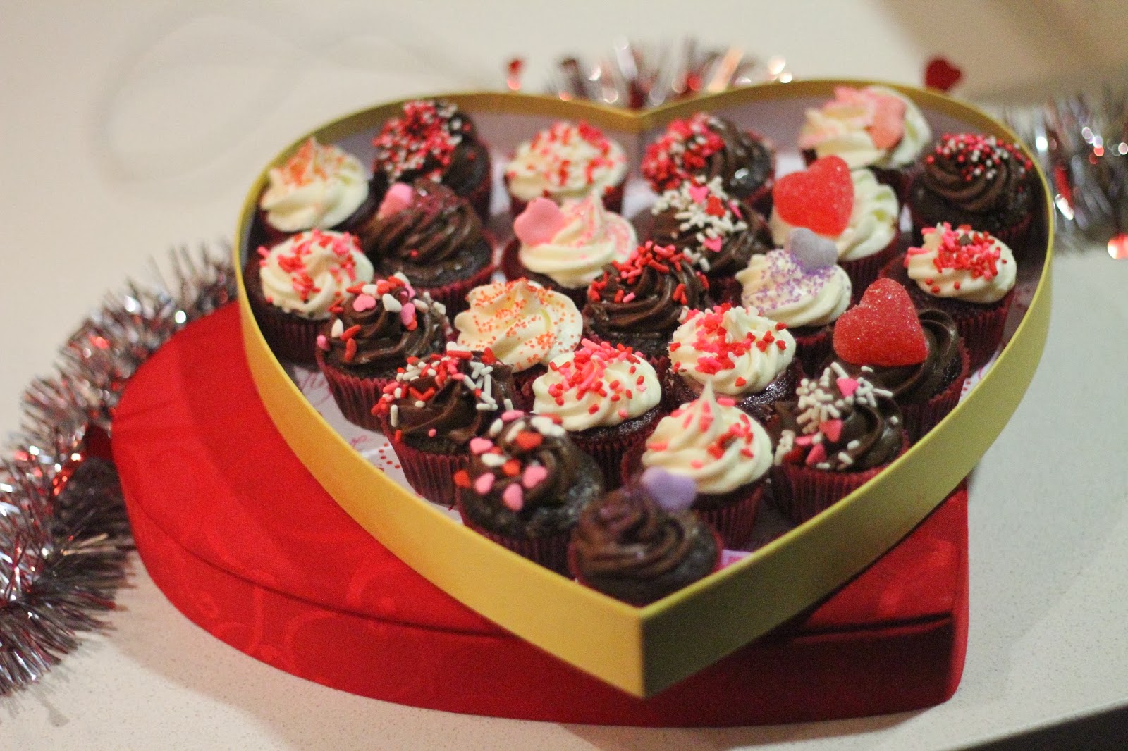 Box of Valentine Cupcakes