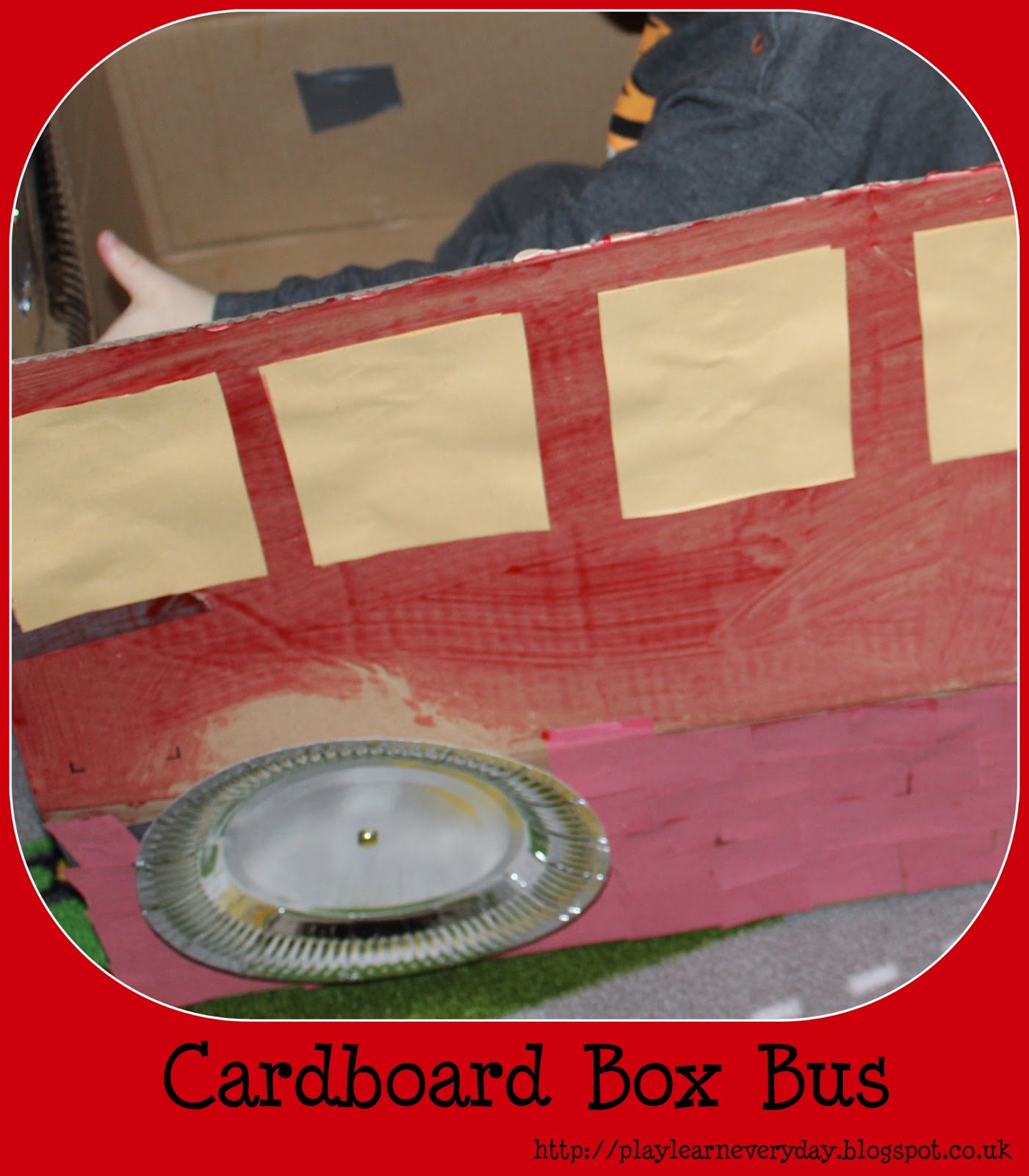 Cardboard Box Bus Play and Learn Every Day