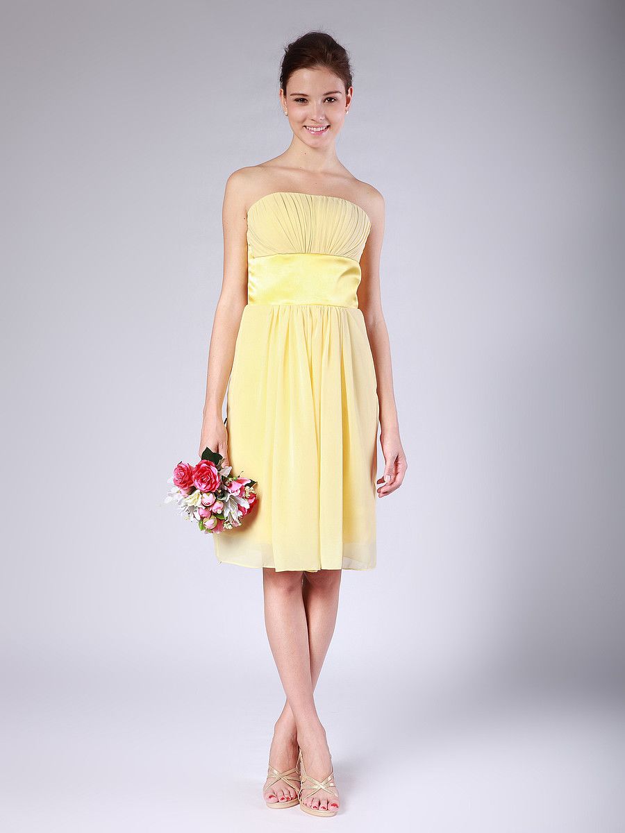 Raining Blossoms Bridesmaid Dresses Yellow Bridesmaid Dress for Summer