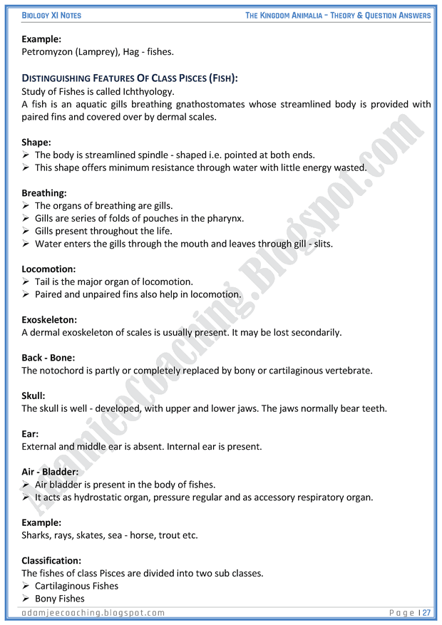 kingdom-animalia-descriptive-question-answers-biology-11th