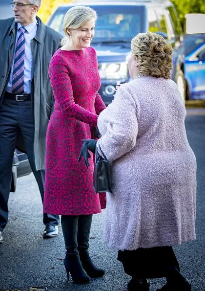 Countess Sophie wore Azzedine Alaïa wool blend knit dress which she had worn a few times before. and carried Sophie Habsburg  Amber clutch