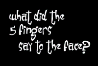 What did the five fingers say to the face?