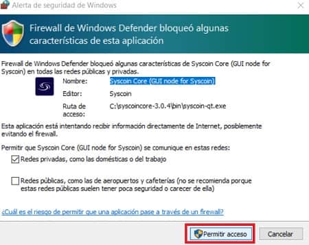 Firewall Seguridad Criptomoneda Syscoin (SYS) Firewall Seguridad Criptomoneda Syscoin (SYS)