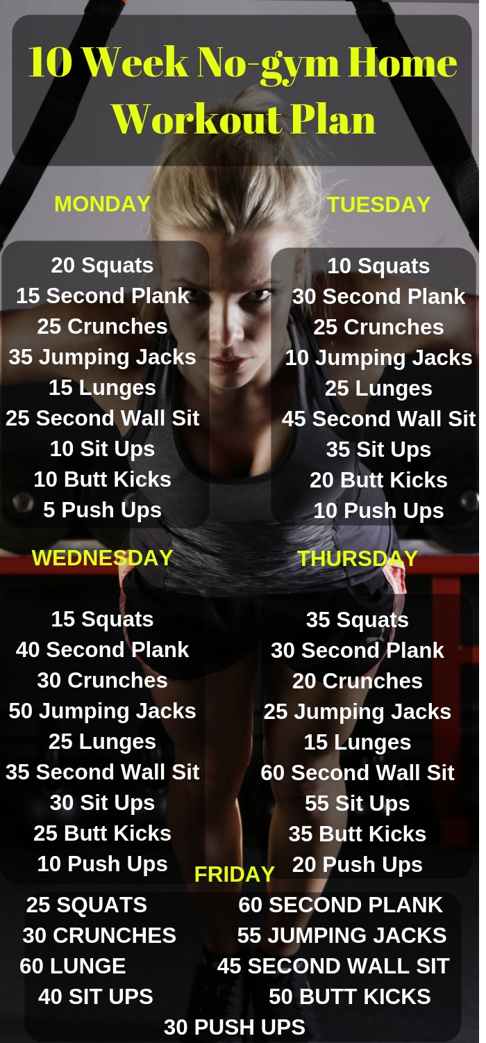 Daily Health Advisor 10 Week No gym Home Workout Plan