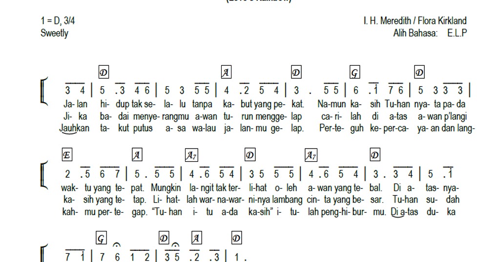 Lirik Dan Chord Lagu Pelangi Kasih