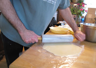 rolling out GF pie crust