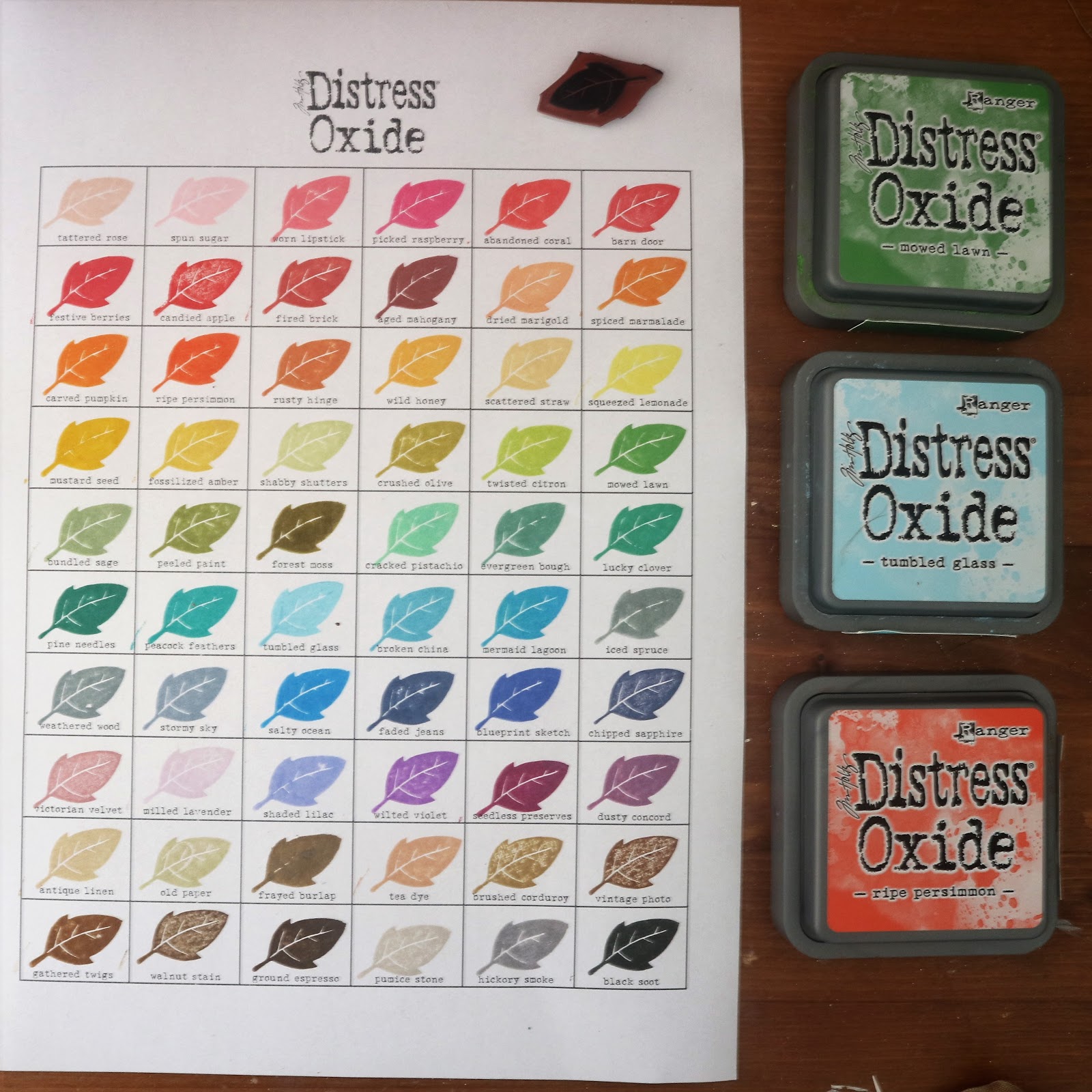 Distress Oxide Color Chart