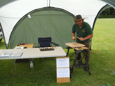 demonstrating woodcarving