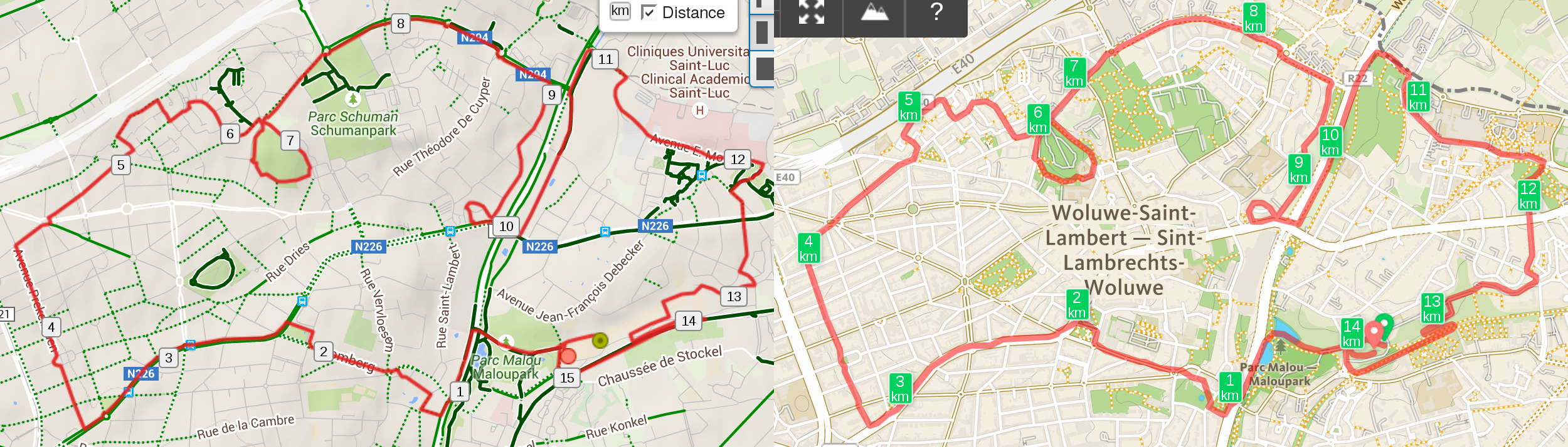 Comparison of distance