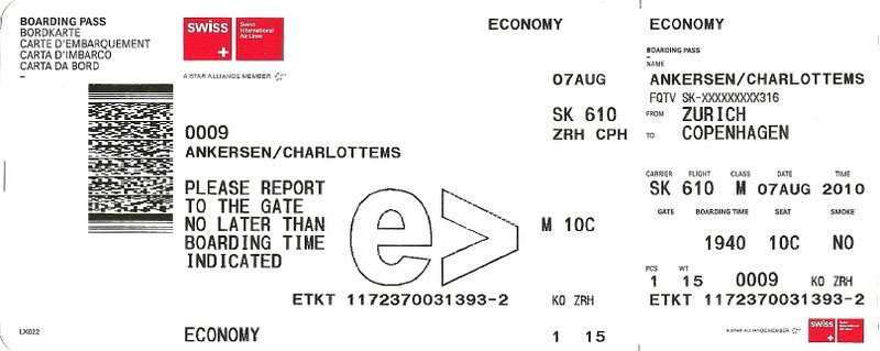 Swiss International Airlines Code The traveler's drawer: SWISS INTERNATIONAL AIR LINES. Boarding Pass for