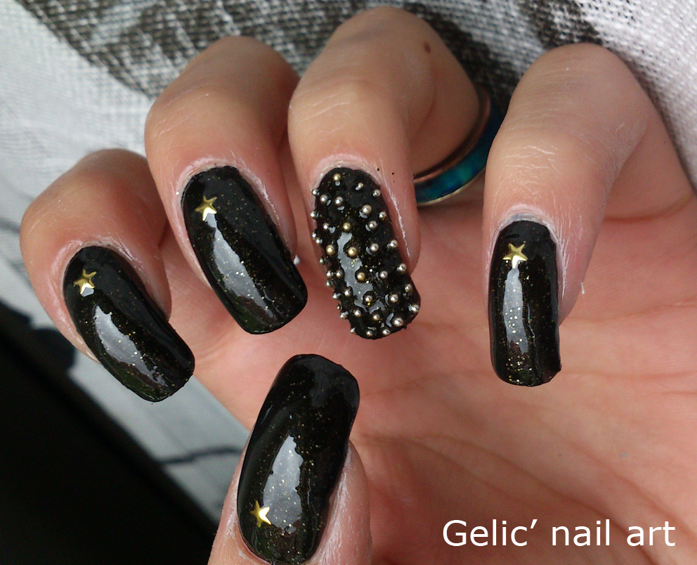 Gelic' nail art 31DC2013 Day 19; Abstract punk rock galaxy nails