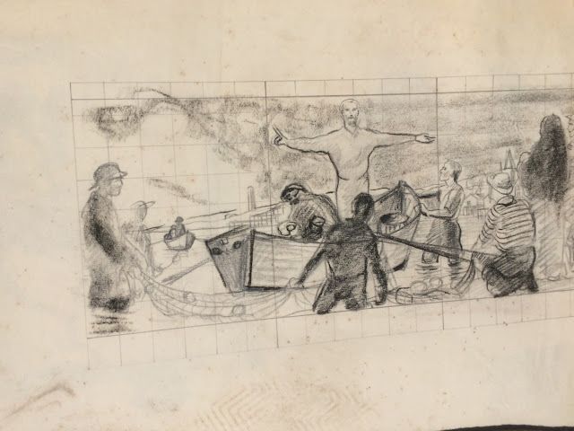 Image of Christ and the Fisherman set in Maine by Francis J. Quirk Francis Quirk "Image of Christ and the Fisherman" sketch set in Maine by Francis J. Quirk