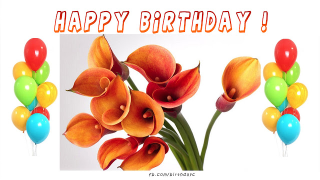 Elegant happy birthday flowers card