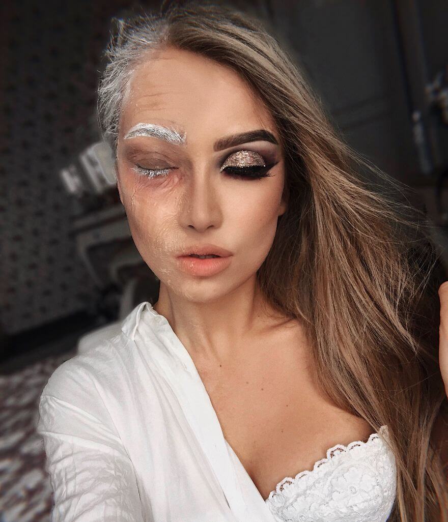 23-Year-Old Monika Mastered The Art Of Makeup For Halloween 23-Year-Old Monika Mastered The Art Of Makeup For Halloween