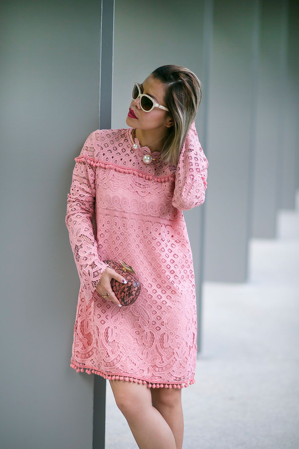 Crystal Phuong- Revolve Clothing x Tularosa pink lace dress- Sweet Love