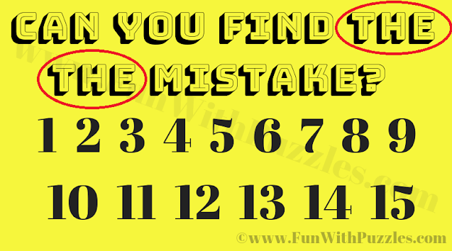 Can you find the the mistake? 1 to 15