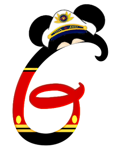 Alfabeto de personajes Disney con letras grandes G Mickey. 