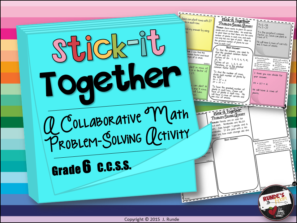  Collaborative Problem Solving Activity for Grade 6 Common Core Math