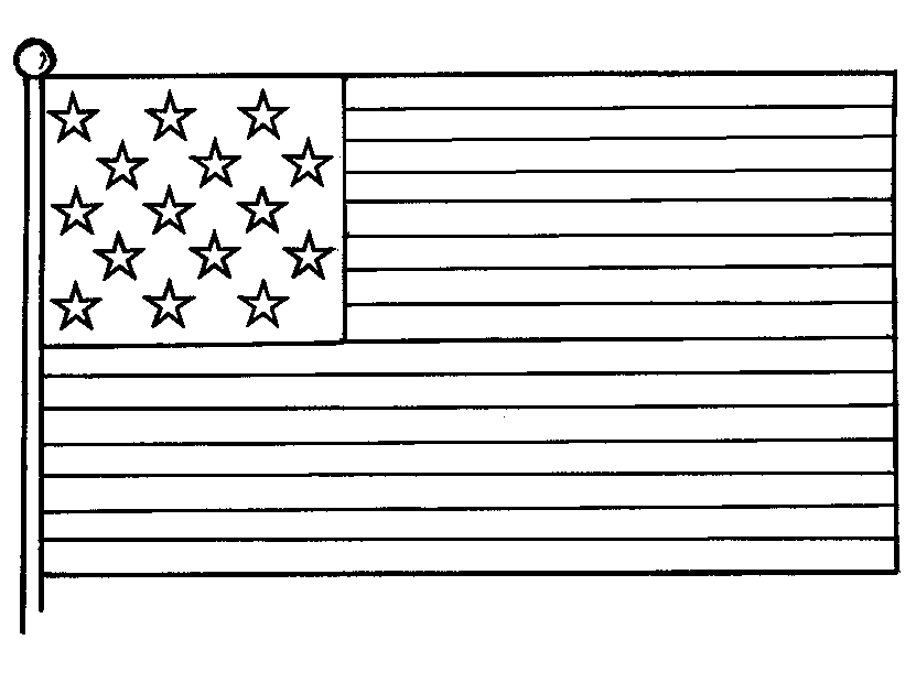 Free Coloring American Flags To Print