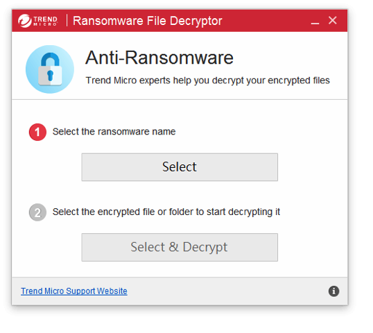 Trend Micro Ransomware File Decryptor 2
