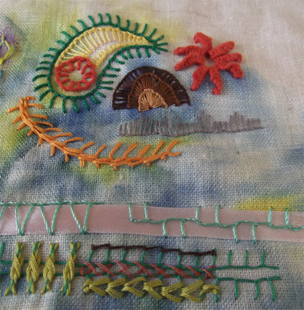 Free Form Stitching: TAST Week 2 - Buttonhole (Blanket) Stitch