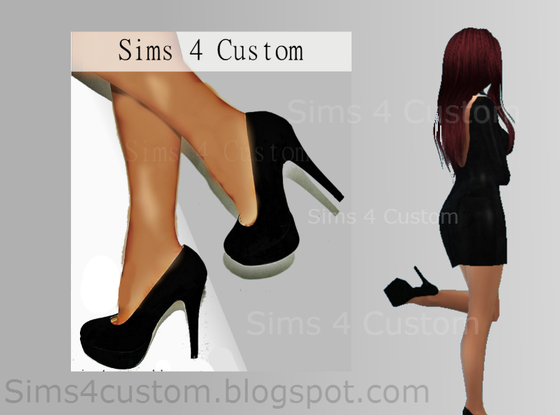 High Heels Female Shoes Fashion Black Shoe The Sims 4 Sims 4 Custom