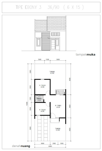 Denah-Rumah-Ebony-3-36-90-Citra-Indah-City