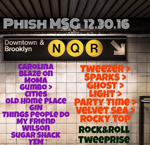 Coventry Music Phish Msg Setlist 12 30 16 New York Ny Madison