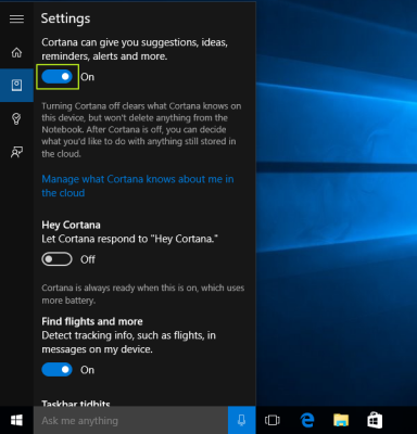 cara untuk mematikan pencarian lewat suara pada Windows 10