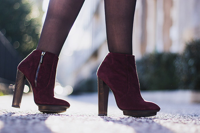 burgundy shoes