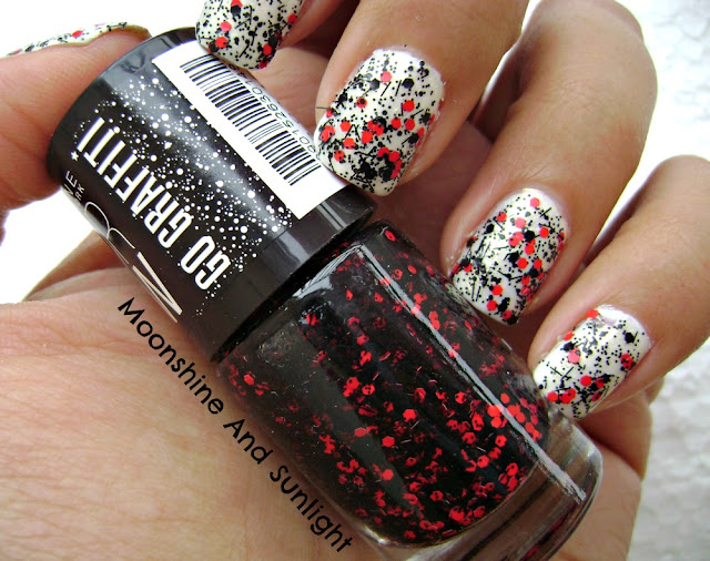 Red Splatter Go Graffiti Top Coat Review and Swatch || Colorbar Black Fiesta Dupe? || Maybelline Colorshow