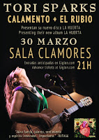 Concierto de Tori Sparks, Calamento + El Rubio en Clamores Concierto de Tori Sparks, Calamento + El Rubio en Clamores