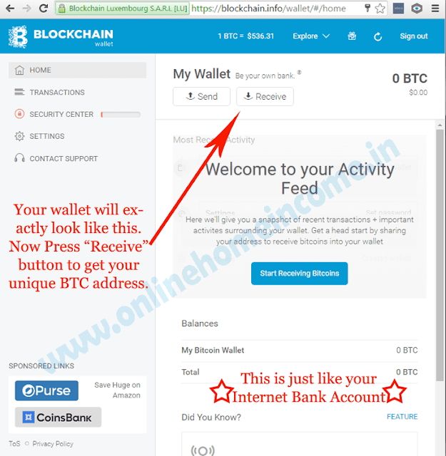 Bitcoins: How to create a Blockchain Wallet account