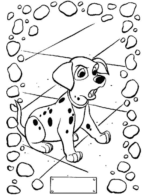 Free Disney Cartoon 101 Dalmatian Coloring Sheet