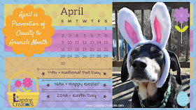printable desktop April 2017 calendar rescue dogs