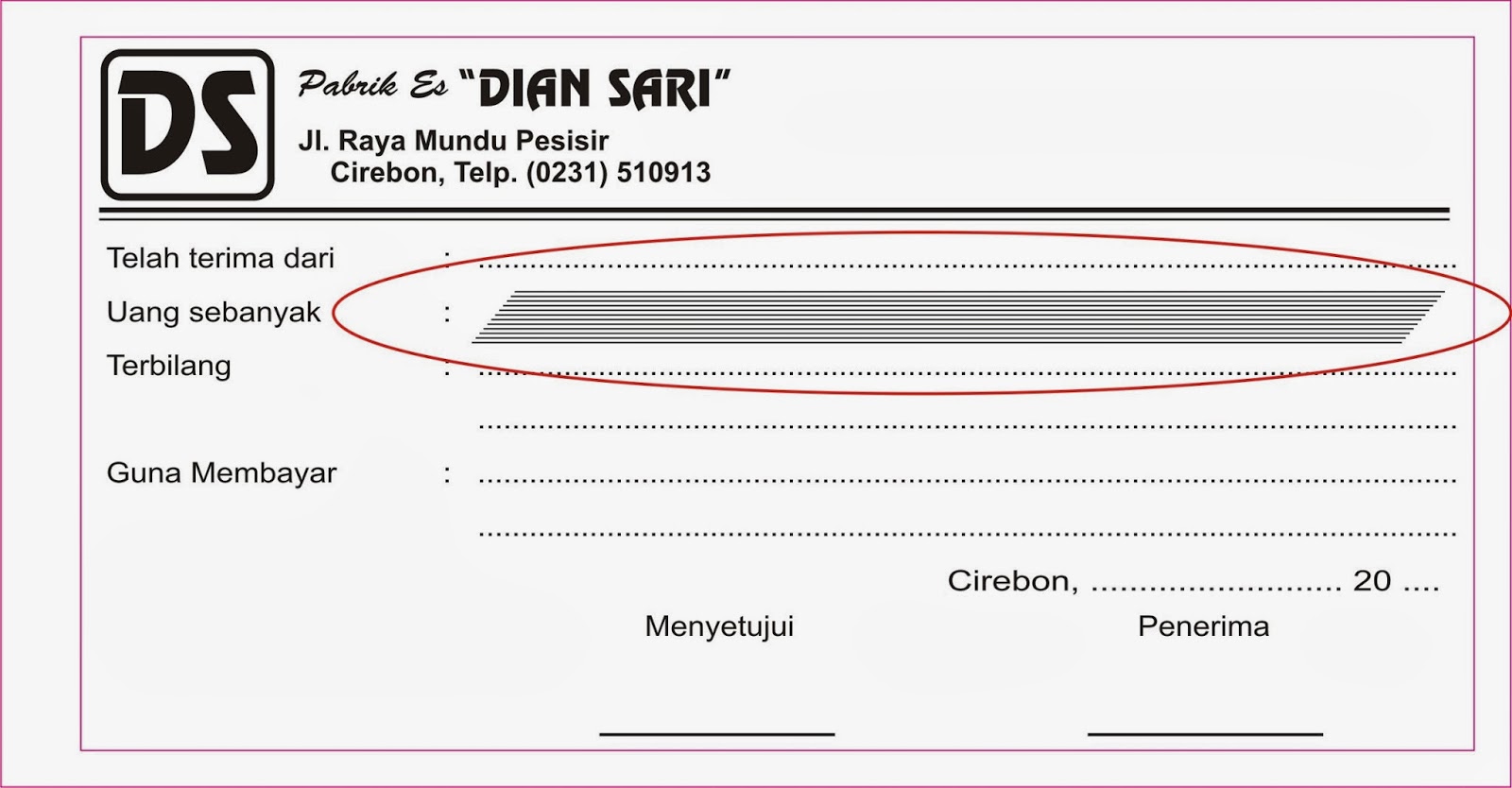 setelah itu kita buat nominal angka