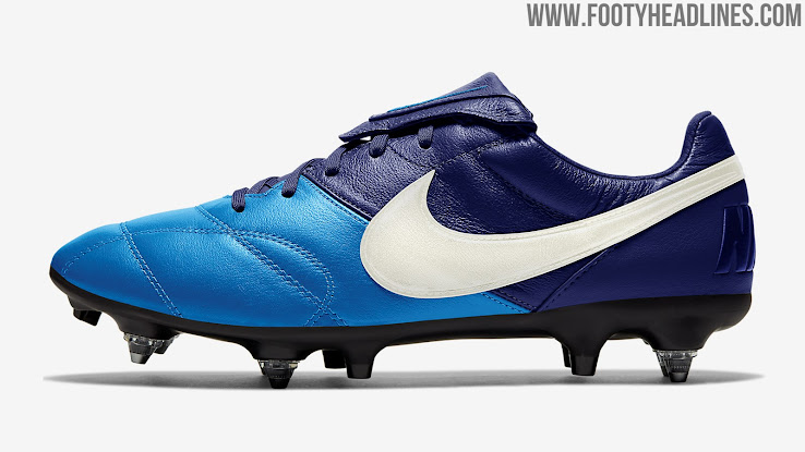 blue and white nike boots