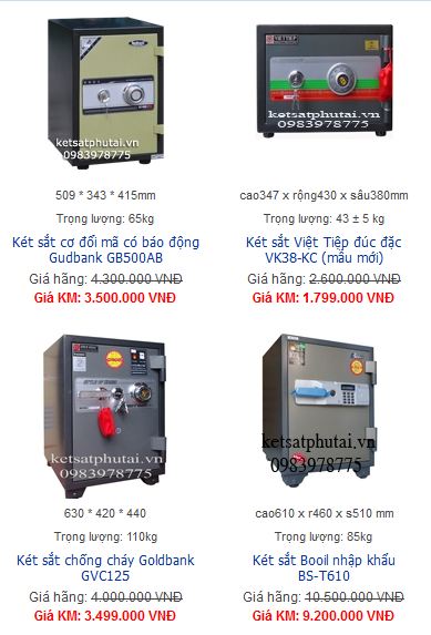  Đại lý két sắt ở TP.HCM 