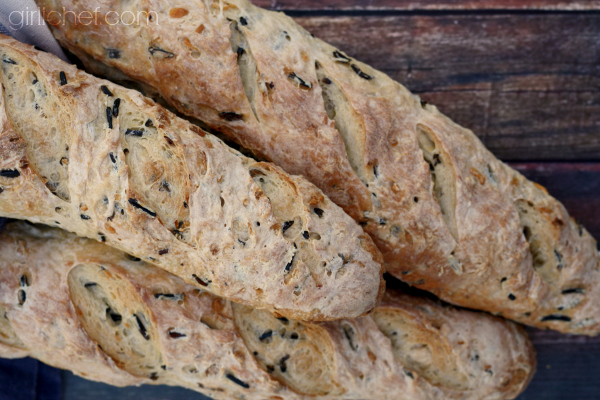 Wild Rice and Onion Baguettes