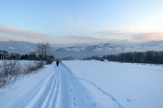 Za doliną Mszanki wznosi się Grunwald (624 m n.p.m.). Za doliną Mszanki wznosi się Grunwald (624 m n.p.m.).